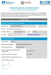 Certificado de Homologación Modelo EFQM